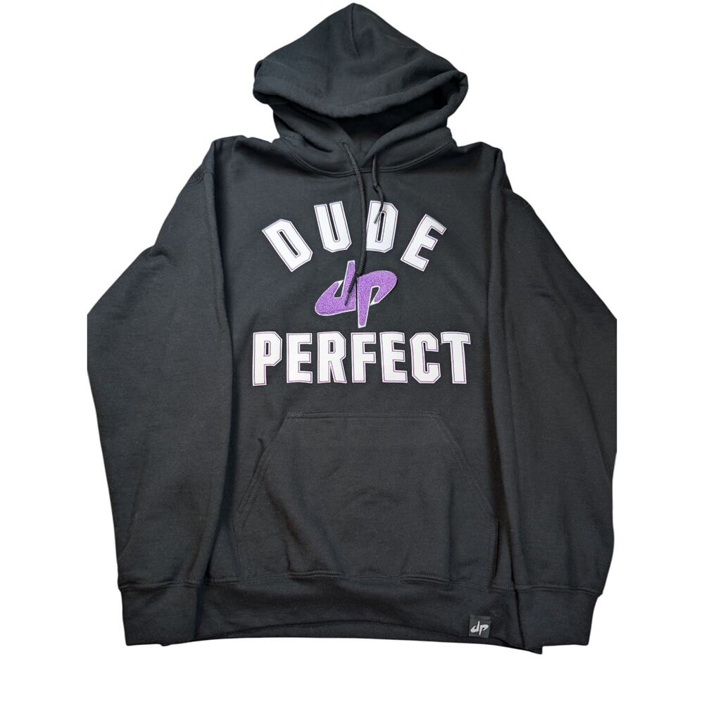 Dude Perfect Mens Med Hoodie Streetwear Pullover Black Y2K Grunge